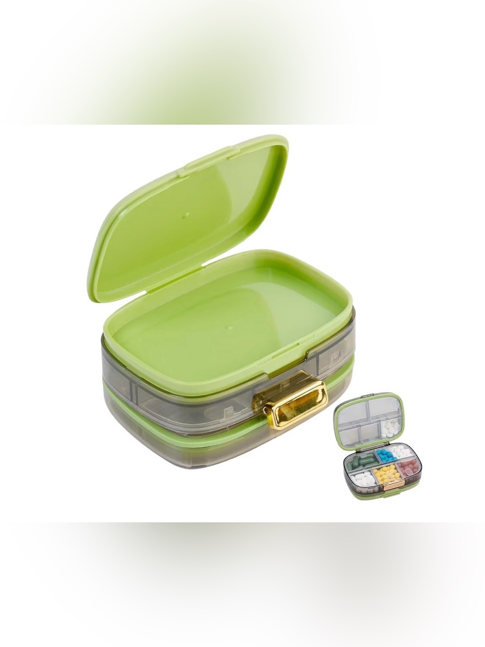 2/$10 Green Travel Pill Organizer